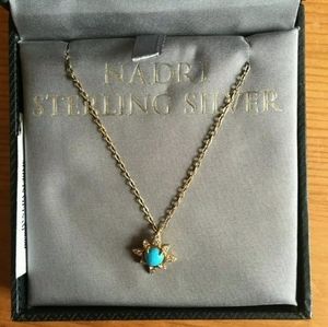 Nadri Sterling Silver Turquoise Color Necklace